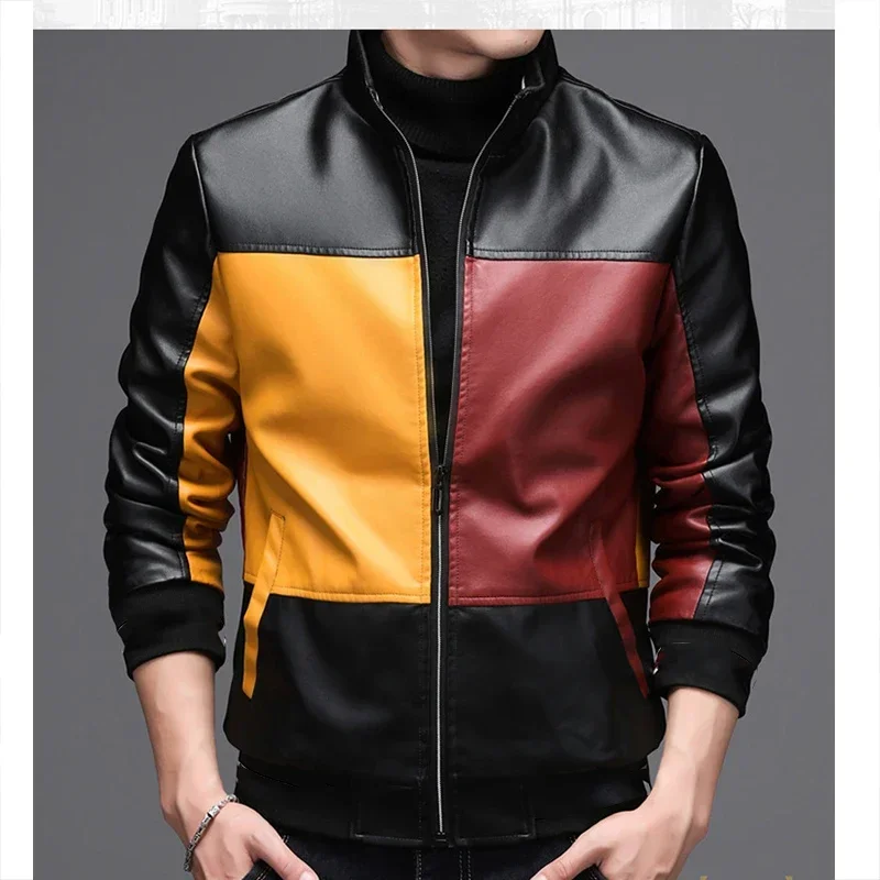 

Leather Coat Top for Men Comfortable Fit Loose Men's Casual Leather Jacket Autumn New Style Fashionable Korean Version
