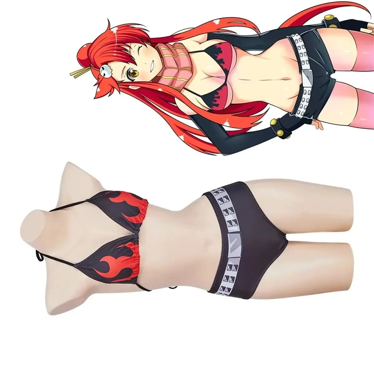 يوكو ليتنر تأثيري البيكينيات مجموعة النساء الفتيات مثير الرسن الرقبة الدانتيل يصل ثوب السباحة هالوين كرنفال الفقراء ملابس السباحة الطرف #1