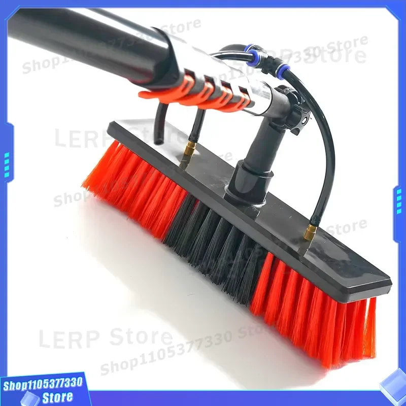 Boris 35ft Lightweight Retractable Aluminum Window Cleaning Brush Eco Friendly Metal Handle Nylon Bristle Pole for High Reach
