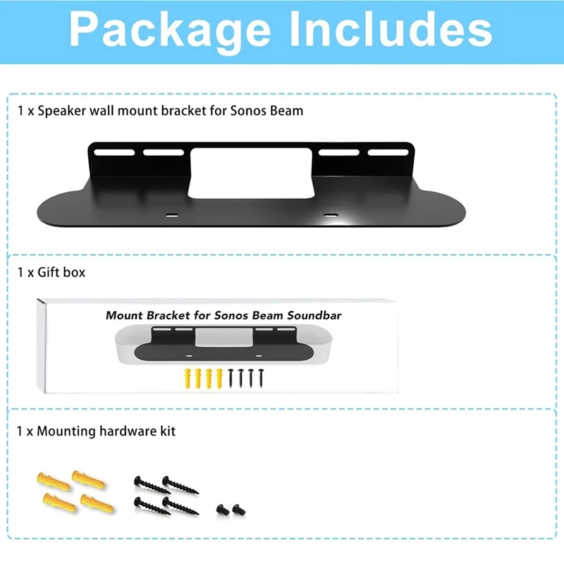 Soundbar Wall Mount For Sonos Beam Wall Mount Bracket Compatible With For Sonos Beam Sound Bar Mounts Mounting Bracket