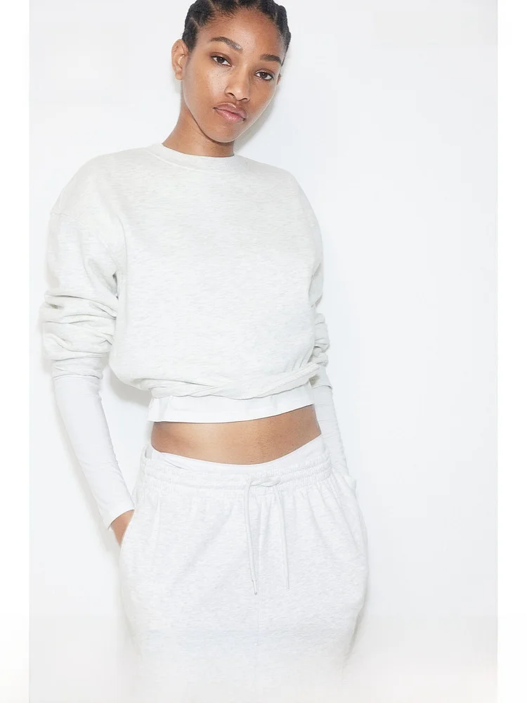 

Женская толстовка свободного кроя с круглым вырезом и длинными рукавами, на подкладке, летняя, удобная, дышащая, H&M