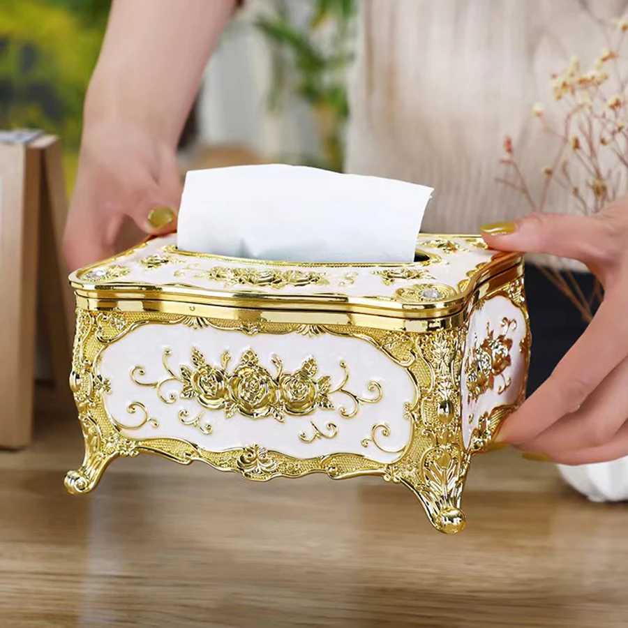 European Style Tissue Box, Home, Kitchen, Living Room, Tabletop, Paper Drawing Box, Creative Hotel Restaurant Napkin Drawing Box