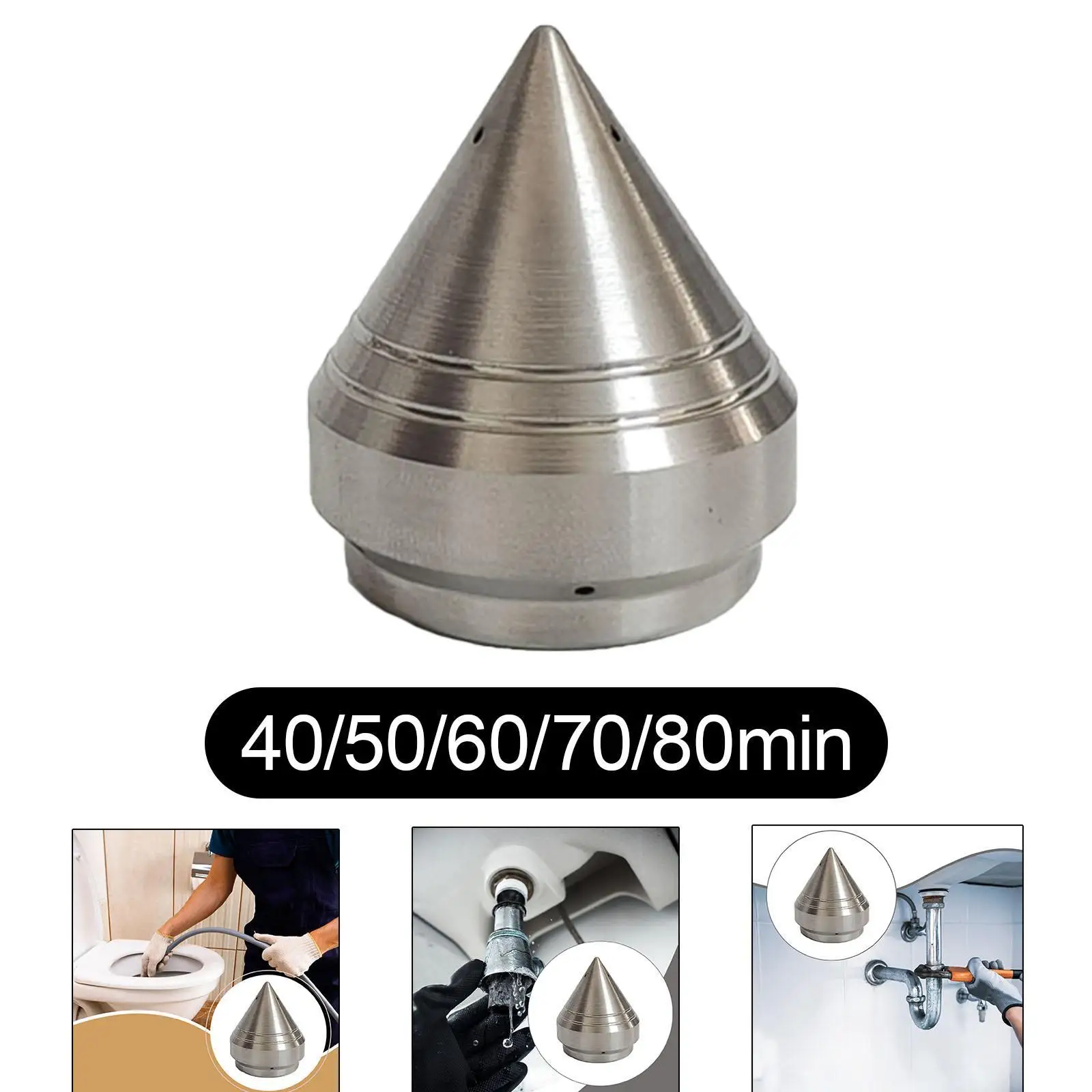 Pressure Washer Sewer Jetter Nozzle Stainless Steel Drain Jet for Sewer Pipe Cleaner Garden Hose Indoor Pipe Unclogging Kitchen