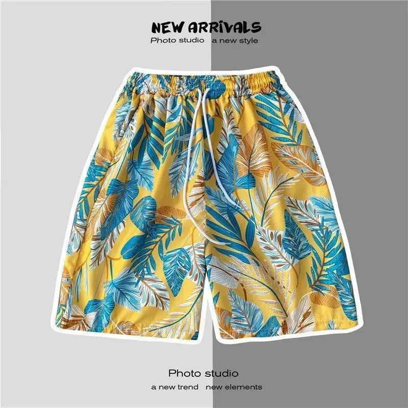 Personalized Youth Loose Fit Popular Hawaiian Trousers Summer Leisure Shorts Men's Quick Drying Floral Beach Latest Short Pants