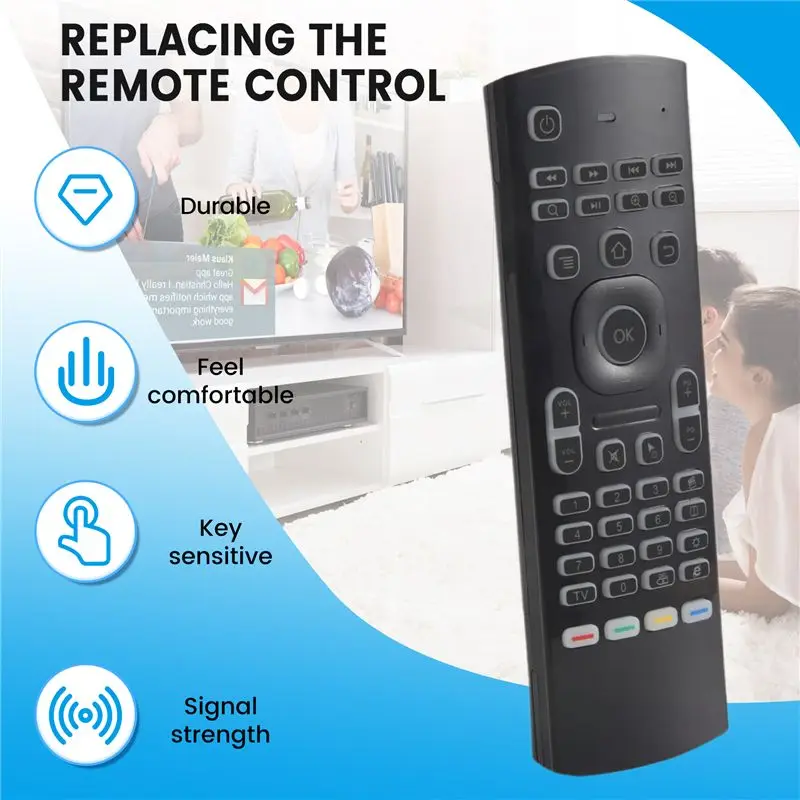 New-MX3 Air Mouse Wireless Keyboard Backlit Smart Remote Control 2.4G RF For X96 Tx3 H96 Android TV Box