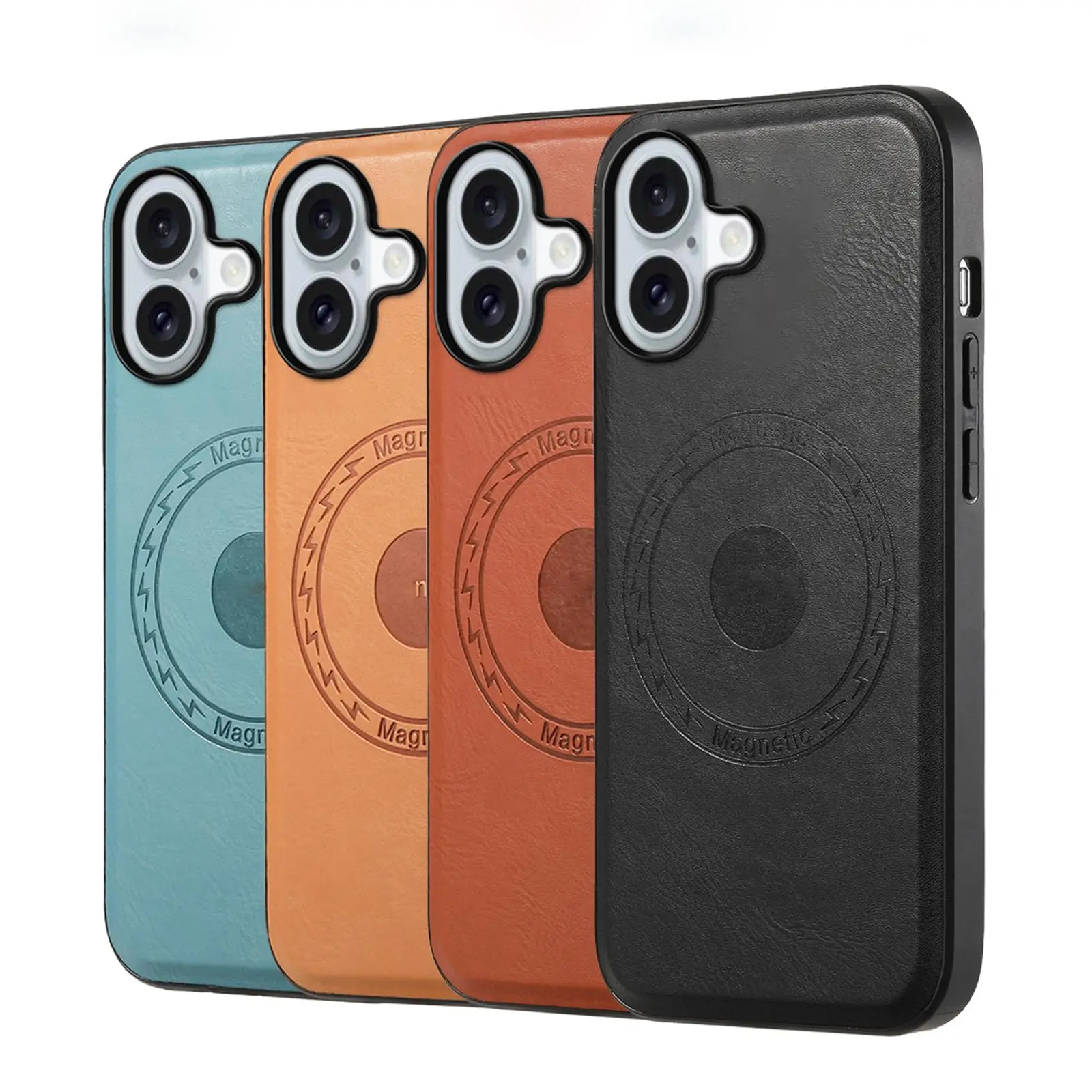 

Case for iPhone 16 Pro Max/16 Pro/16 Plus/16, Leather Magnetic Phone Cover Slim Retro Business Shockproof Protective Shell