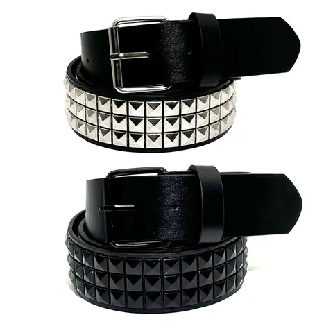 Pyramid Fashion Rivet Belt Men&Women's Studded Belt Punk Rock With Pin Buckle Drop Shipping Black