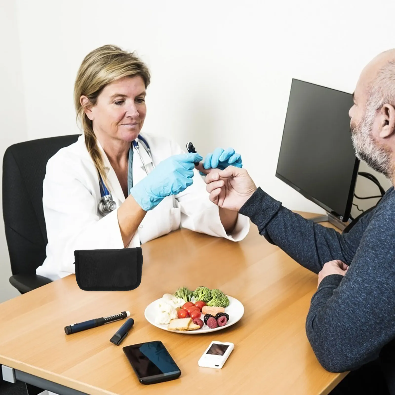 

Blood Glucose Meter Bag Diabetes Supplies Case Portable Pouch Organizer Compact Storage Travel Carrier Monitor