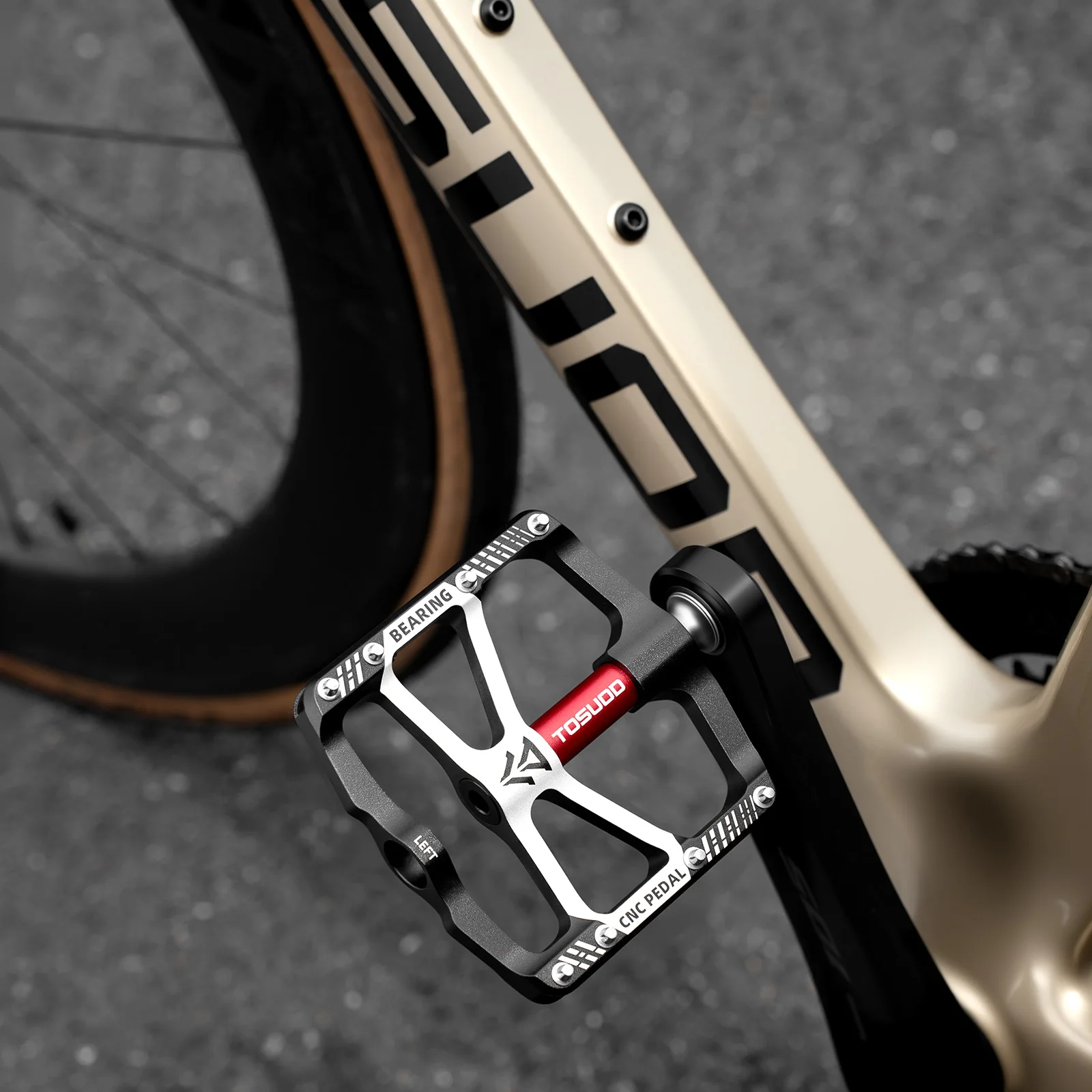 Pedales de rodamiento de bicicleta TOSUOD, pedales de bicicleta reflectantes ligeros e impermeables con herramientas de instalación, pedales de aleación de aluminio