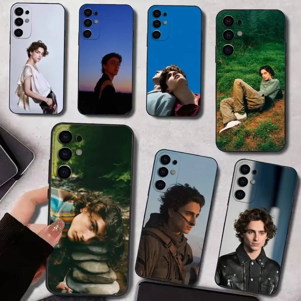 

Tim-othee C-Chalamet Phone Case For Samsung S25,S24,S21,S22,S23,S30,Ultra,S20,Plus,Soft Silicone Black Cover