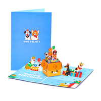 Dogs Pop-up Entertaining Greeting Card Cute Docile Canine Birthday Card With Envelope Creative Pooch Celebration Birthday Gifts