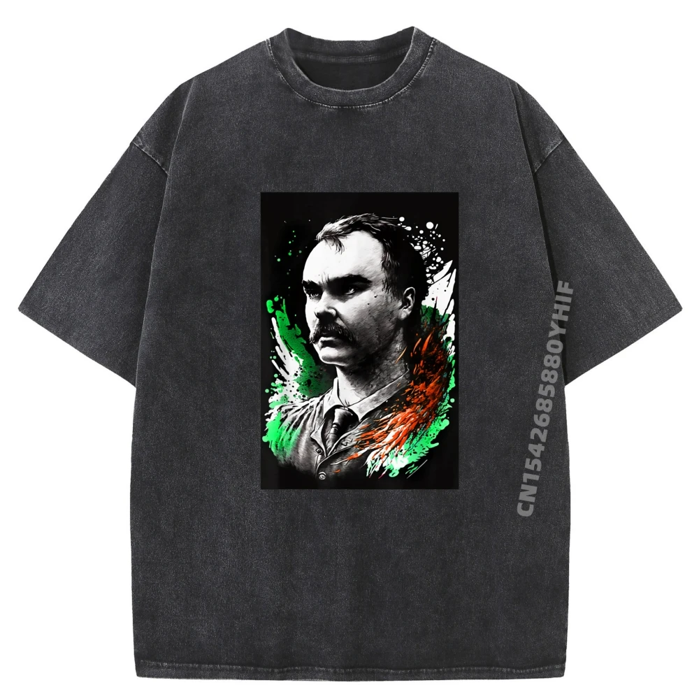 

James Connolly Irish Republican Brand T Shirt Graphic T-Shirt Mens Classic Washed Vintage T Shirt Man