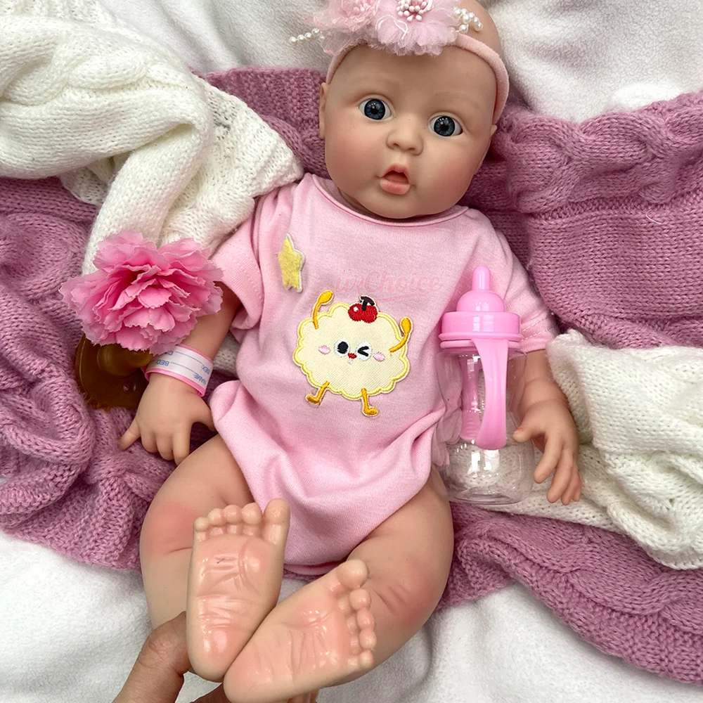 17インチ全身シリコン製リボーンドール女の子、洗えるシリコン製リボーンドール、リアルなソフトハンドメイド新生児人形、コレクターギフトに最適