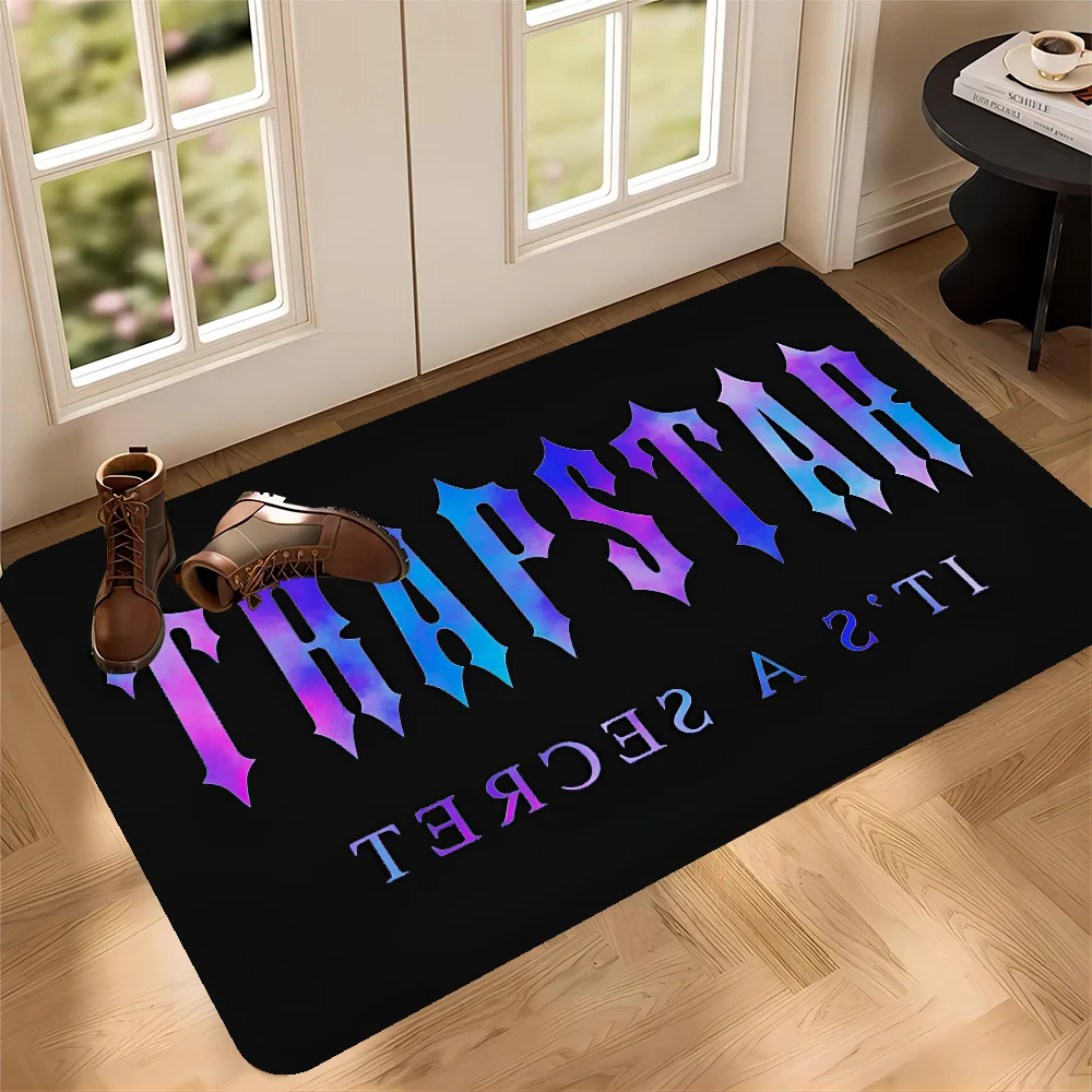 Fashion Trapstar Logo Door Mat Washable Non-Slip Living Room Sofa Chairs Area Mat Kitchen Welcome Doormat