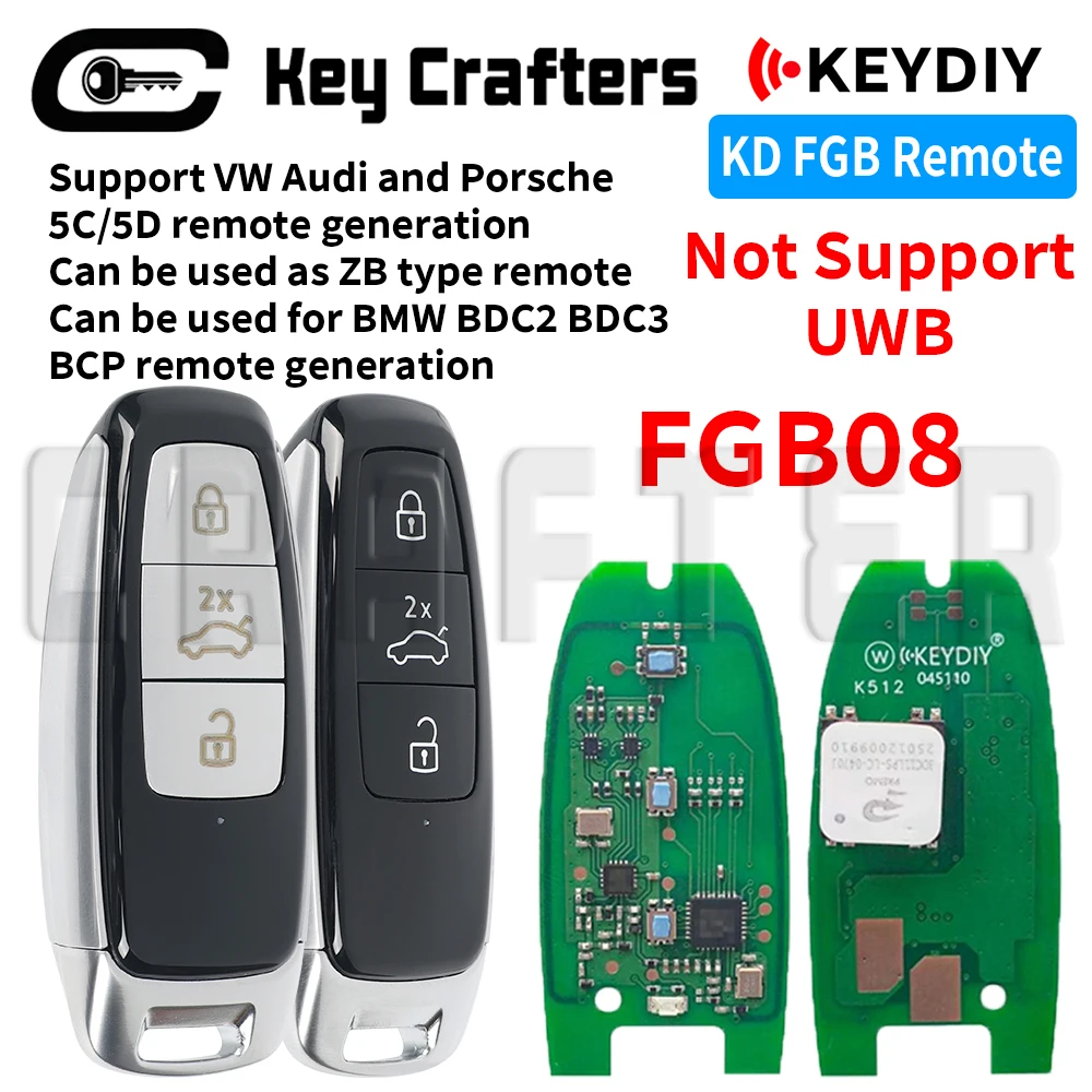 Key Crafters 5C 5D FGB08 KEYDIY Smart Car Key For AUDI 8Y0959754 A3 Q4 Q5 Q6 5C 5D System Vehicles Universal Remote Key No UWB