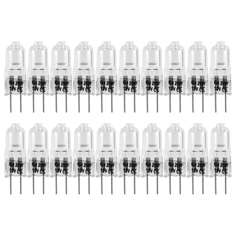 

20 Pcs G4 Halogen Bulbs,20W 12V Halogen Light Bulbs 2 Pin Clear Lamp Bulb,For Cooker Lighting,Signal Lights,Track