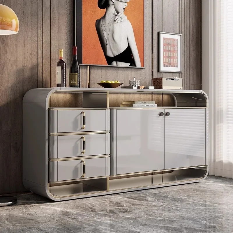 خزانة جانبية لتناول الطعام فاخرة وخفيفة الوزن وخزانة باب بسيطة وحديثة لغرفة المعيشة وخزانة ذات ستة صدر بسيطة