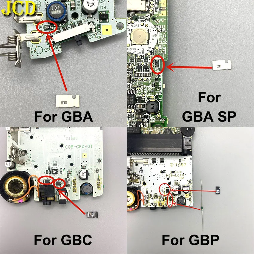 JCD-게임 마더보드 퓨즈 F1 F2, 게임보이 GBA GBC GBP GBA SP WSC 콘솔 액세서리 