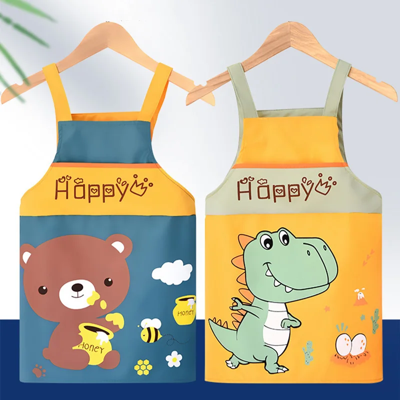 

Детский кухонный фартук для девочек и мальчиков, водонепроницаемые унисекс, кухонные фартуки с нагрудником для малышей, кухонный фартук для рисования, шеф-повара, садоводства, выпечки, художника