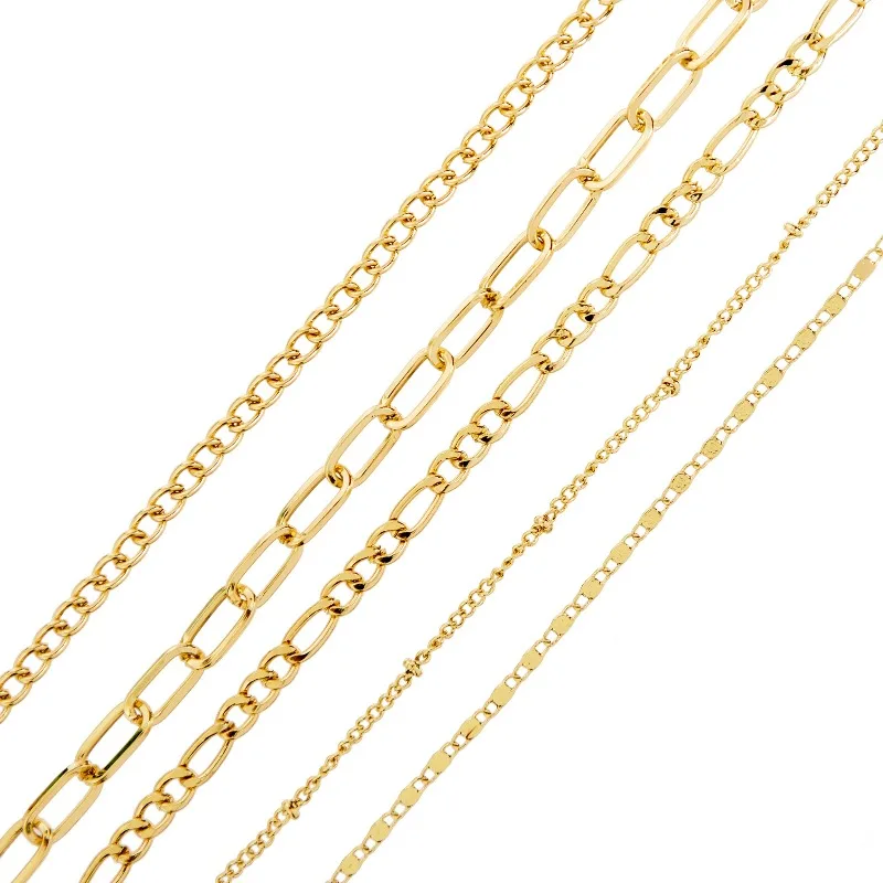 Gold Tone Paperclip Chain Bracelets for DIY Jewelry Making
