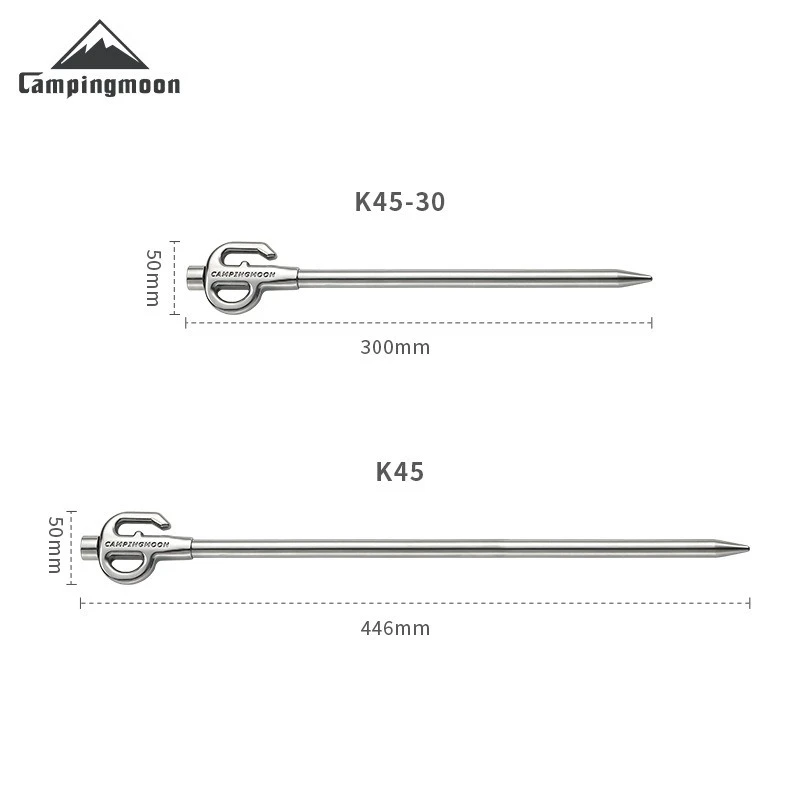 CAMPINGMOON K45 Bold 420 Stainless Steel Pet Ground Pin Dog Tool Camping Pin Camping Accessories Rotating Dog Pin Stake