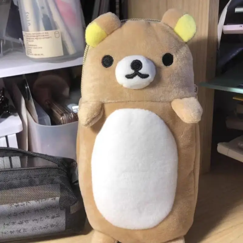Cute Standing Posture Self Deprecating Bear Storage Pen Bag Large Capacity Multifunctional Student Stationery Bag