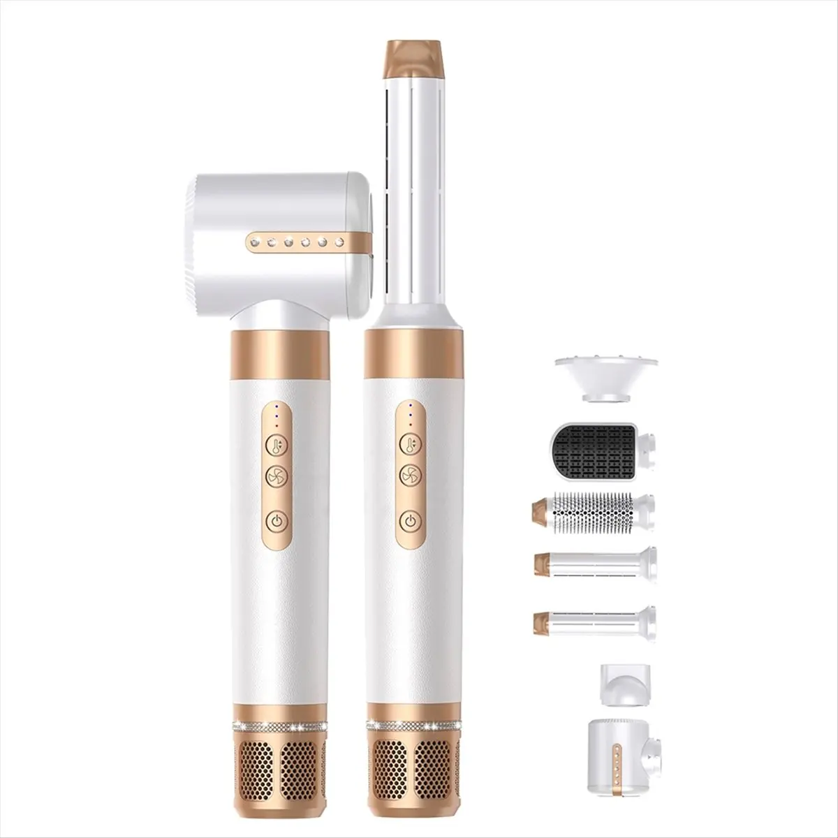 (A25M) 7 in ONE Hair Dryer Brush,Powerful Blow Dryer Brush with Auto- Wrap Curler,Detachable Fast Tool,Hair Styling Tools US