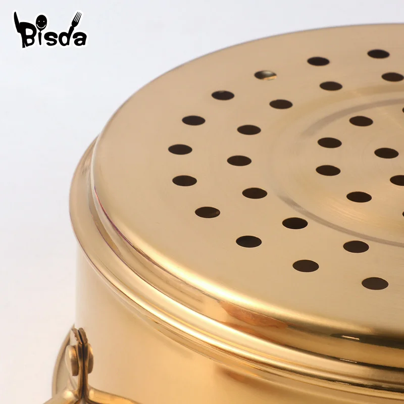 1PC 304 Stainless Steel 18CM Food Steamer with Double Handle Rice Cooker Dumplings Steaming Rack Grid Kitchen Cooking Utensils