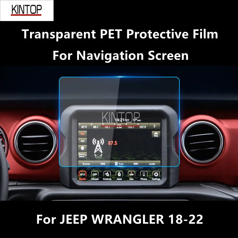 

For JEEP WRANGLER 18-22 Navigation Screen Transparent PET Protective Film Anti-scratch Accessories Refit