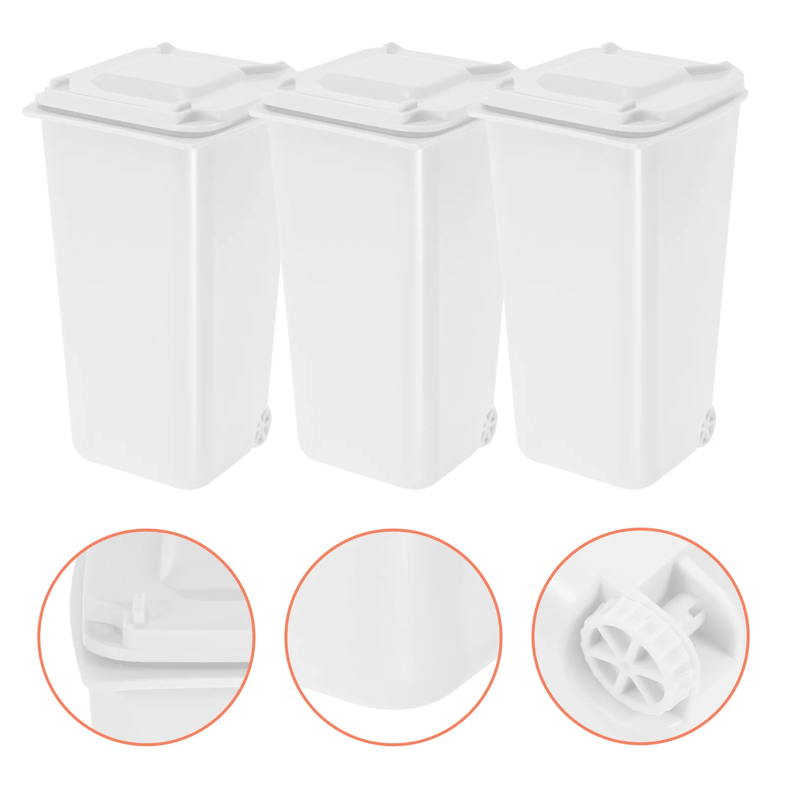 

4Pcs Desktop Trash Can Cartoon Mini Plastic Small Bin with Lid Creative Pen Holder Office Home Desk Garbage Can