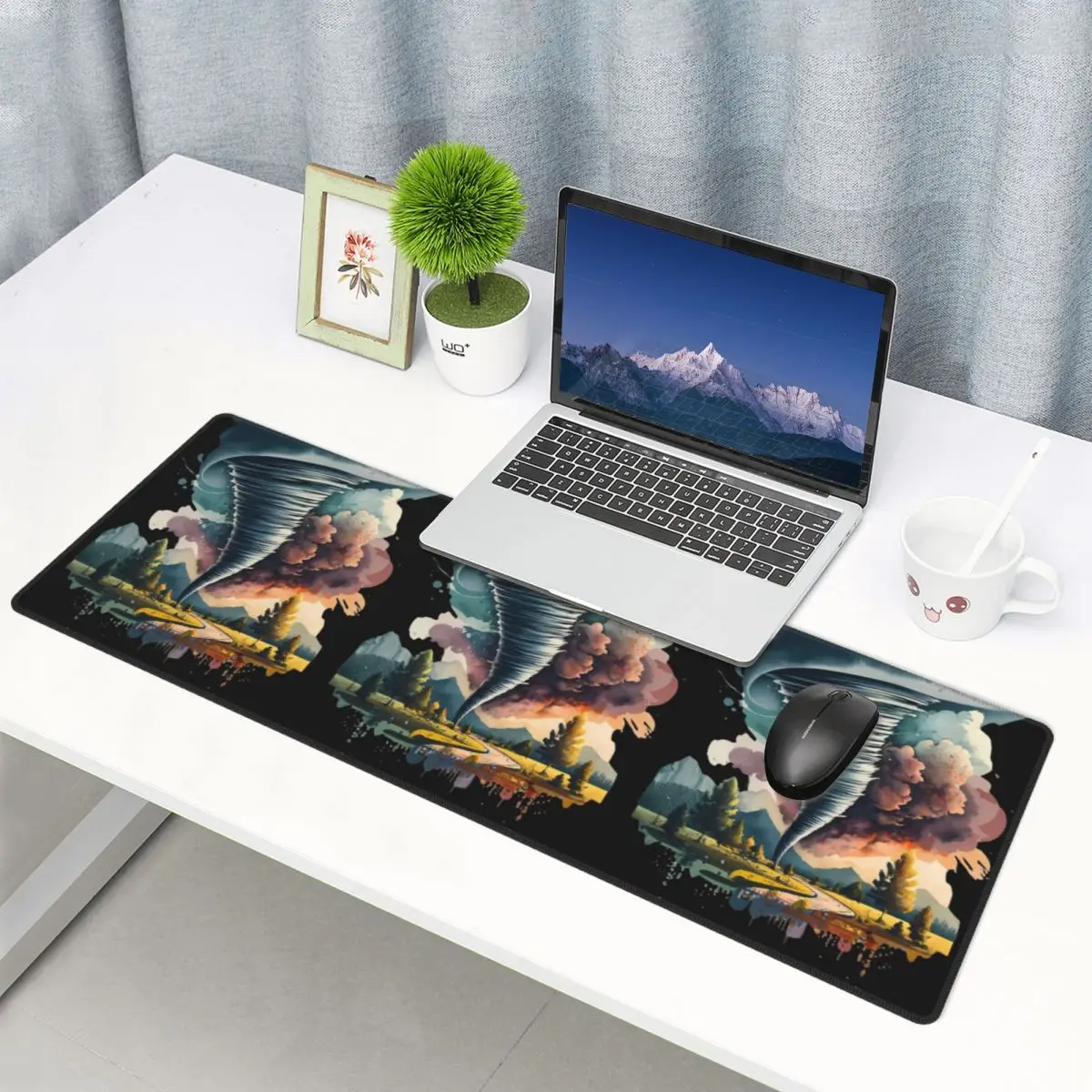 Large Mouse Pad Fantasy World Tornado Apocalypse Gamer PC Laptop Mats Keyboard Carpet Computer Gaming Desk Mat
