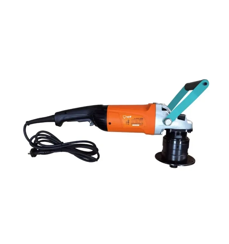 Dual-purpose electric beveling machine for flat surfaces; 220V handheld unit for radius and flat-surface beveling.