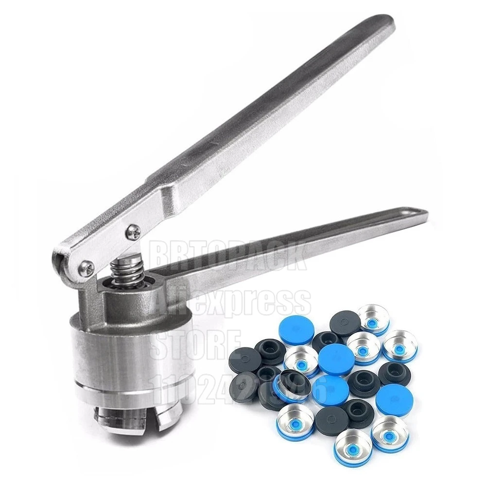 

Vial Crimper Full Aluminum Plastic Cover Portable Sealing Machine 304 Stainless Steel Material Glass Bottle Capping Seal Tools