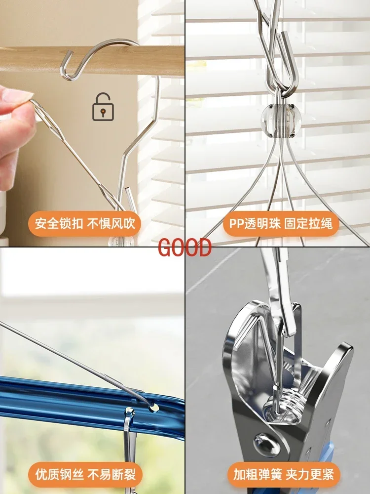 رف جورب متعدد الوظائف، رف تجفيف الملابس المنزلية المعلقة #4