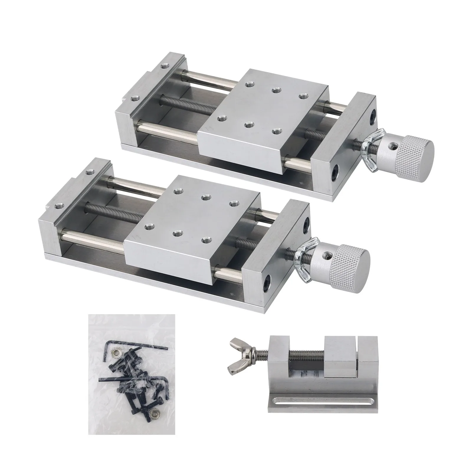 Precision Cross Mini Manual Sliding Table Linear Rail X/Y Axis Platform + B Clamp For Digital Control CNC Processing
