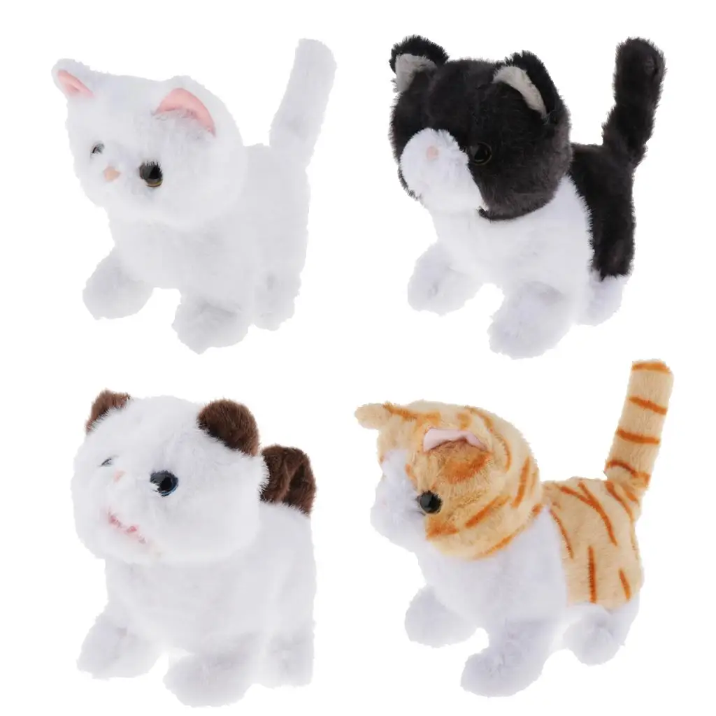 Interactive Robot Cat Electronic Toys Pet Walking Miaow Funny Plush Toy