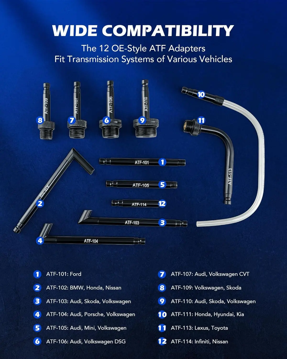 Bomba de fluido de transmisión, bomba de llenado de transmisión de 3L con 12 adaptadores ATF, bomba de transferencia de fluido de transmisión manual