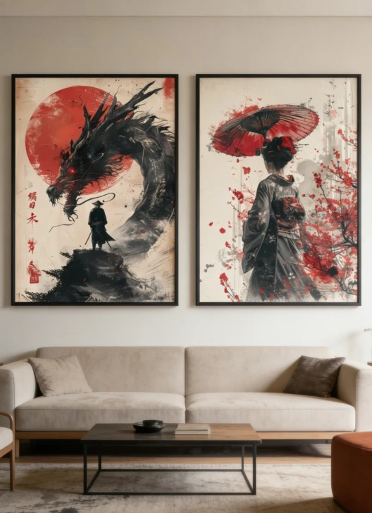 Landscape 500/1000/1200/2000PCS Jigsaw Puzzles Samurai Geisha Family Activity Games for Gameroom Bedroom Home Decor Frameless