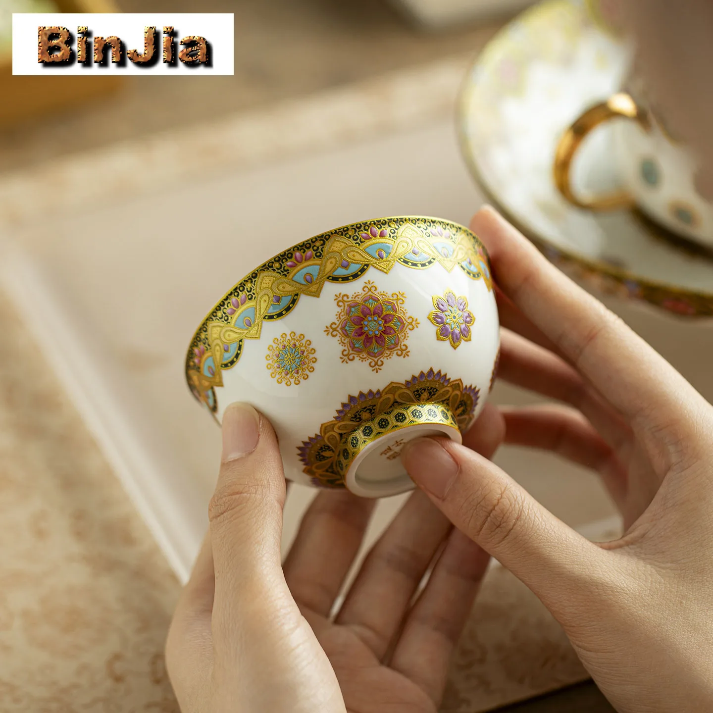 110 مللي لون المينا فنجان الشاي وعاء شاي أنيق إبريق الشاي تذوق رائحة كوب تشازان ماستر أكواب أدوات الشرب المنزلية الحلي #3