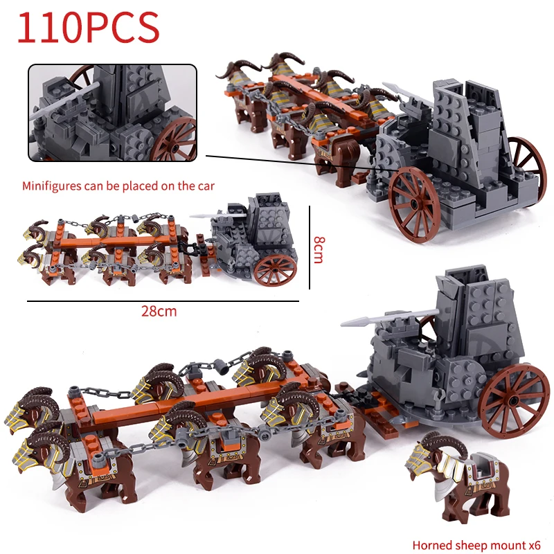 Movie LOTR Building Blocks Bricks Dwarf Animal Figures Accessories Medieval Soldier Goat Boar Mounts Chariot Kits Children Toys