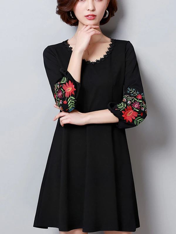 

Slimming Midi Dr for plus Size Women Spring New Sle Korean Version A-Line Long Sve round Ne Base Layer Belly Cover