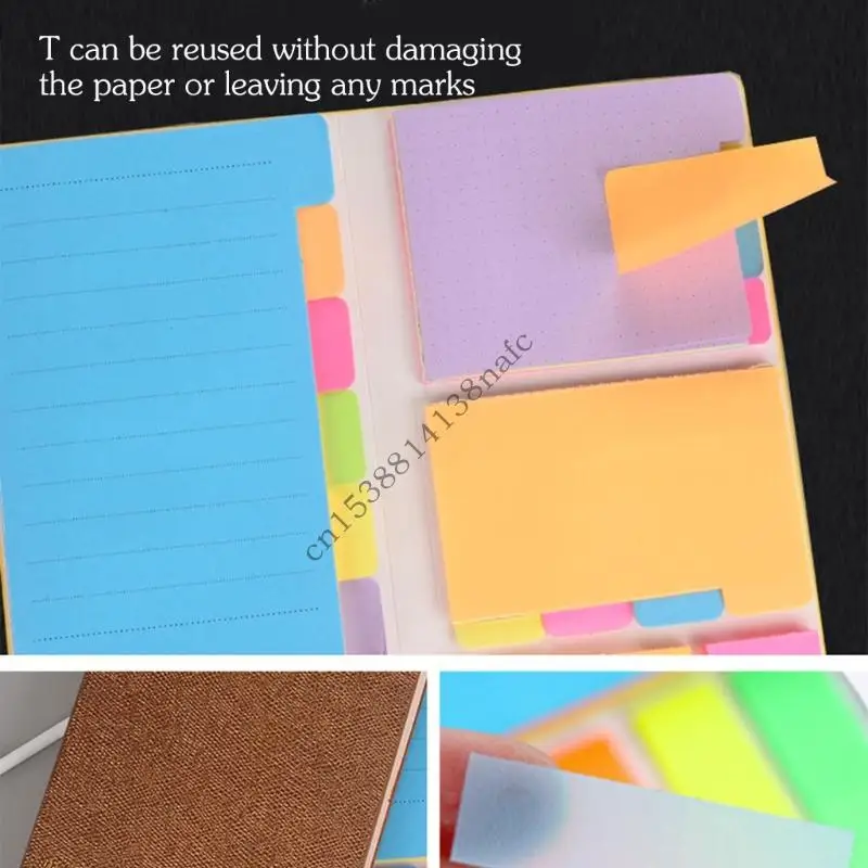 594F Business Notebook Planner Adhesive Note Set Colorful Adhesive Note Dotted Lined & Blank Pages for Office School Travel