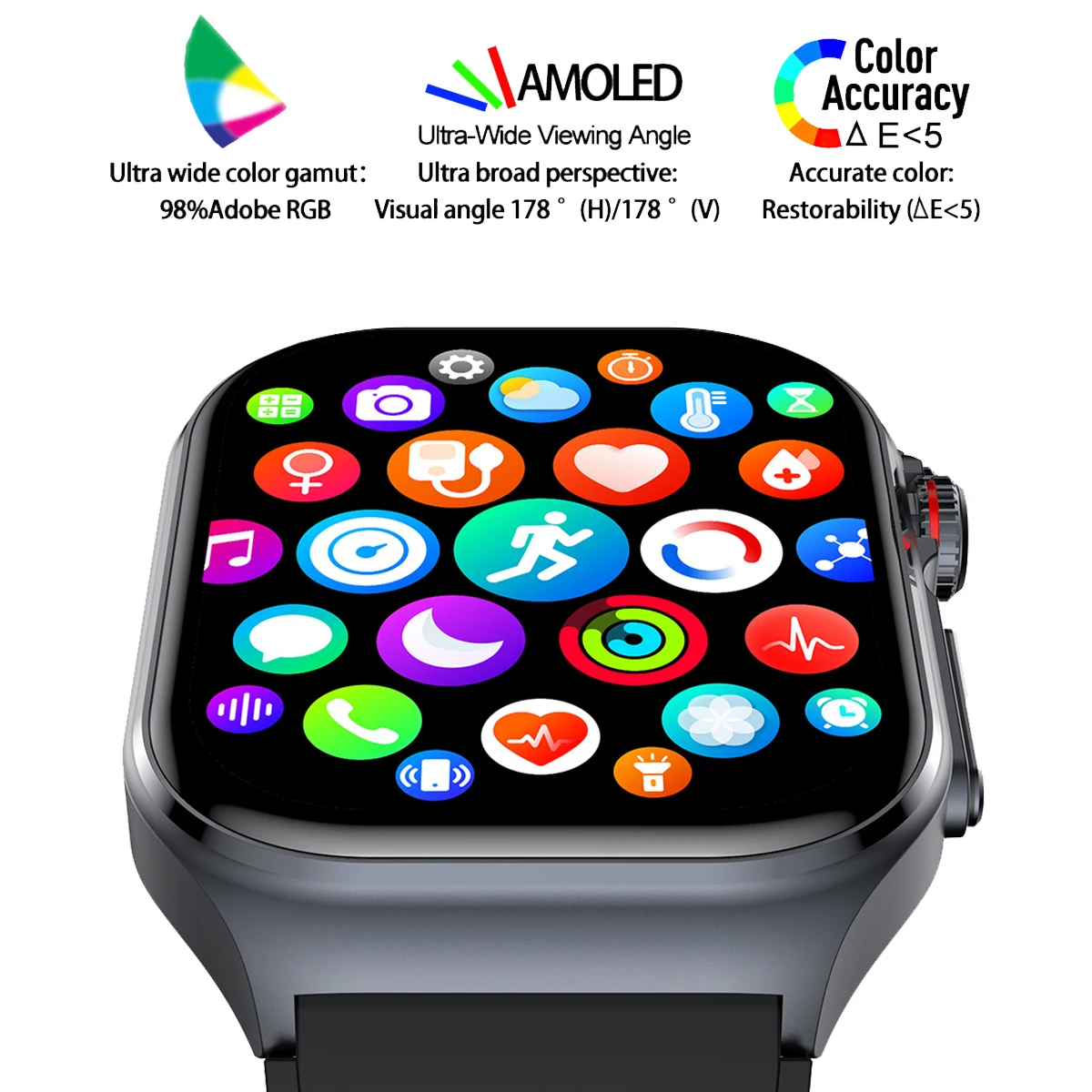 Marsyu AMOLED Smartwatch für Männer EKG-Blutkompositions-Monitor Gesundheitsüberwachung Bluetooth-Anrufe Frauen Sport Fitness – Detail 3