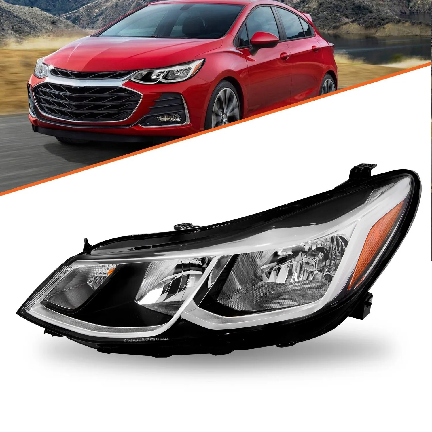 

Headlight For 2016-2019 Chevrolet Cruze Halogen LH Driver Left Side Headlamp