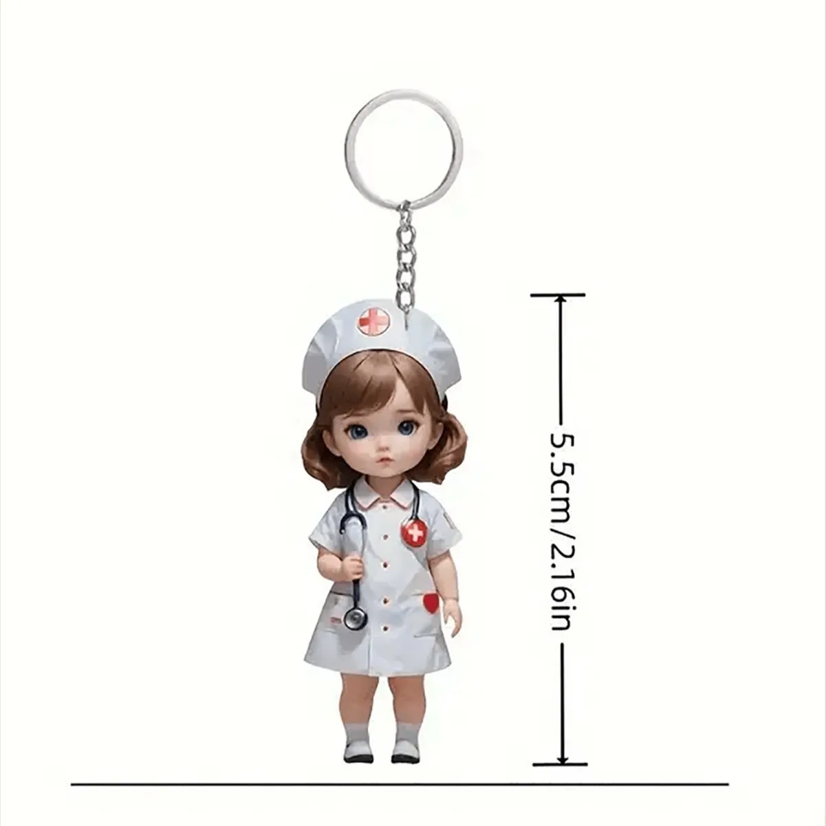 Llavero acrílico 2D de médico y enfermera para mujer y hombre, colgante para bolso, llaveros de coche, colgante para estudiante, pareja, regalo para Amiga