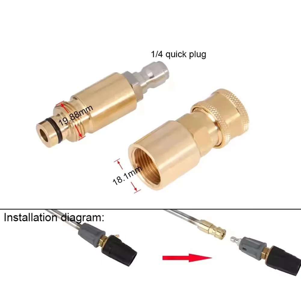 Copper Quick-Connect Hose Fittings For Karcher High-Pressure Cleaning Machine Conversion Quick Coupler Adapter Accessories