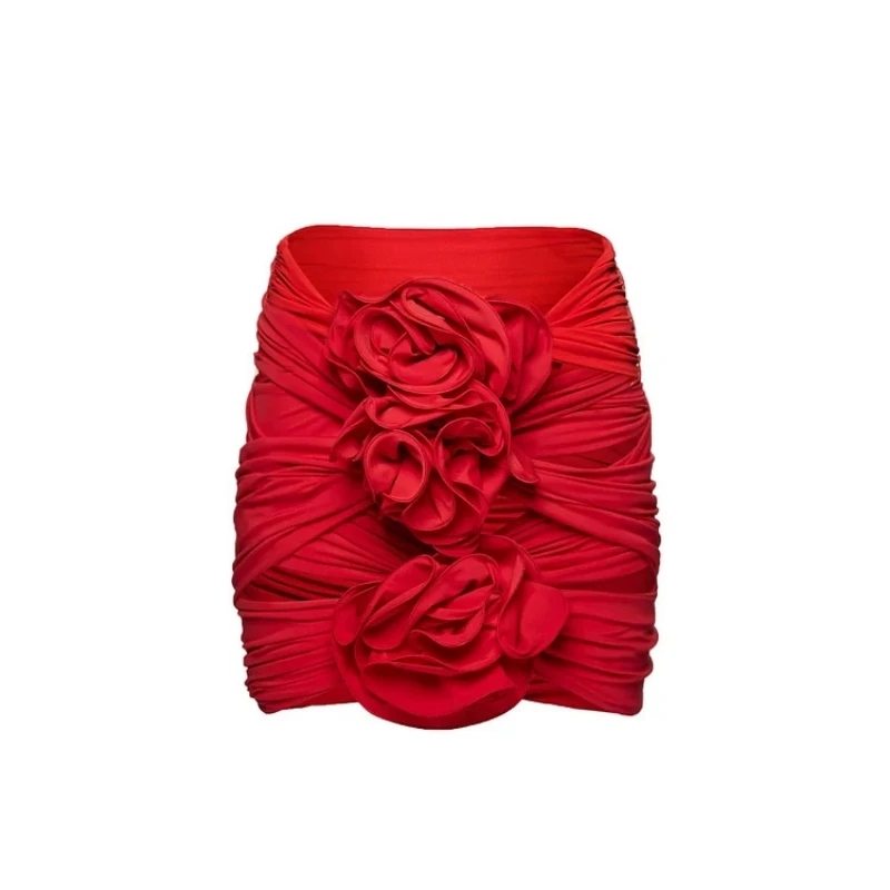 Zafuaz conjunto de biquíni 2024 novo maiô feminino 3d flor oco cor sólida sexy maiô de uma peça conjunto de duas peças