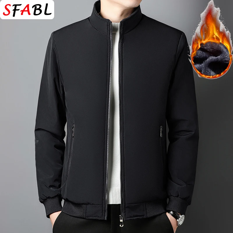 

Утепленная зимняя куртка, мужские теплые куртки для мужчин, зимние пальто, деловые флисовые парки с воротником-стойкой, мужская верхняя одежда L-3XL