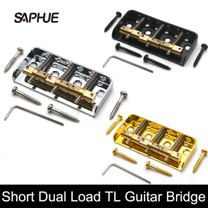 Dual Load Guitar Bridge with Cut-down Sides, Compensated Brass Saddles for FD TL Guitar