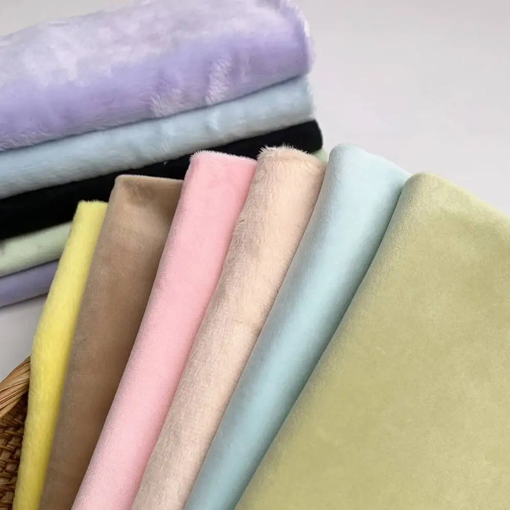 Soft Solid Color Plush 1.5mm/1mm/3/mm/5mm Fabric With Multiple Hair Heights To Choose From 45x50cm DIY Cotton Doll Hair Fabric 2